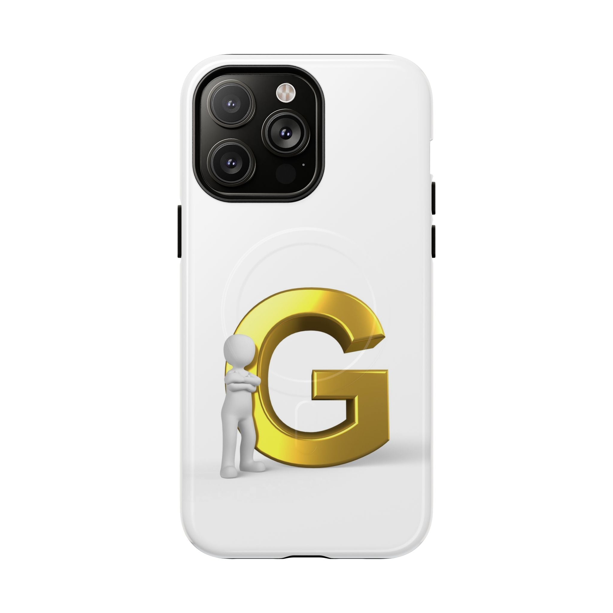 Coque de téléphone Monogramme Lettre G Dorée | Coque magnétique résistante