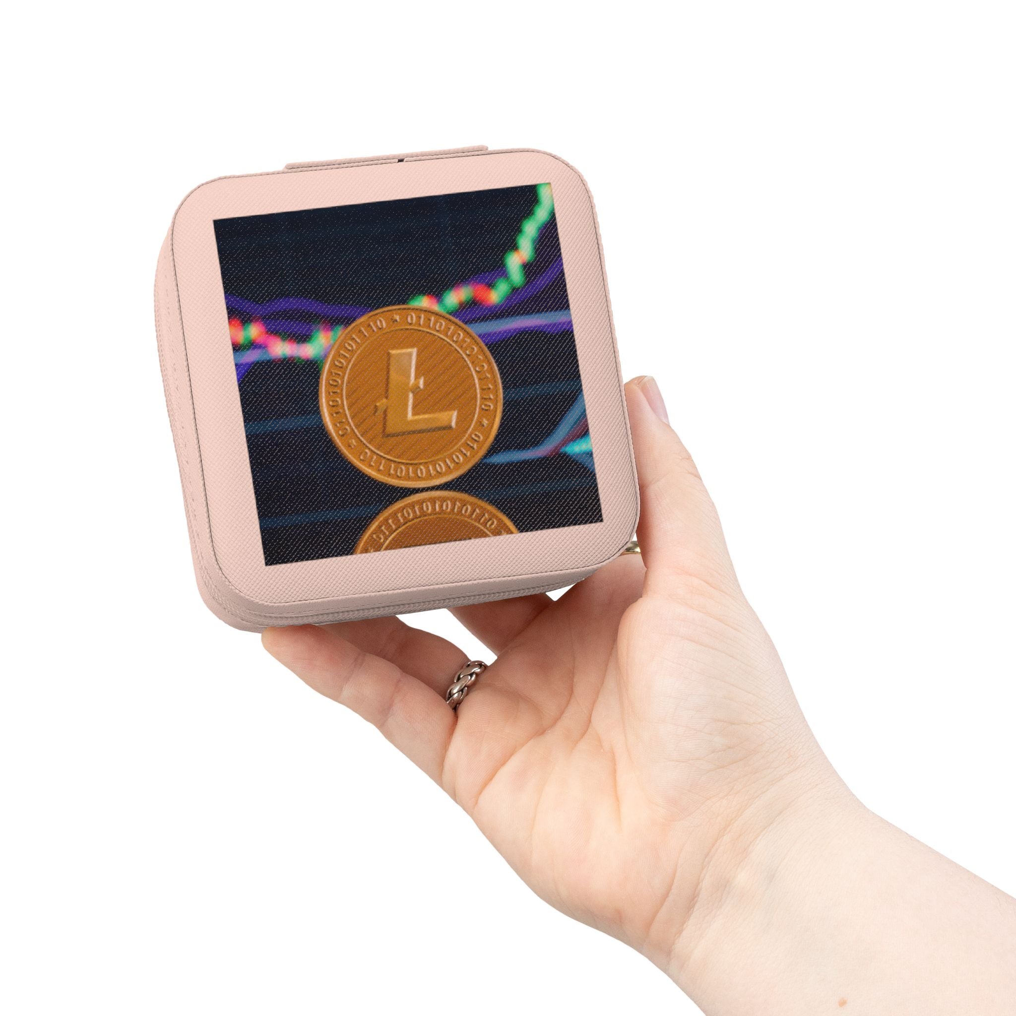 Étui à Bijoux Crypto Litecoin | Boîte à Bijoux de Voyage, Rangement Compact