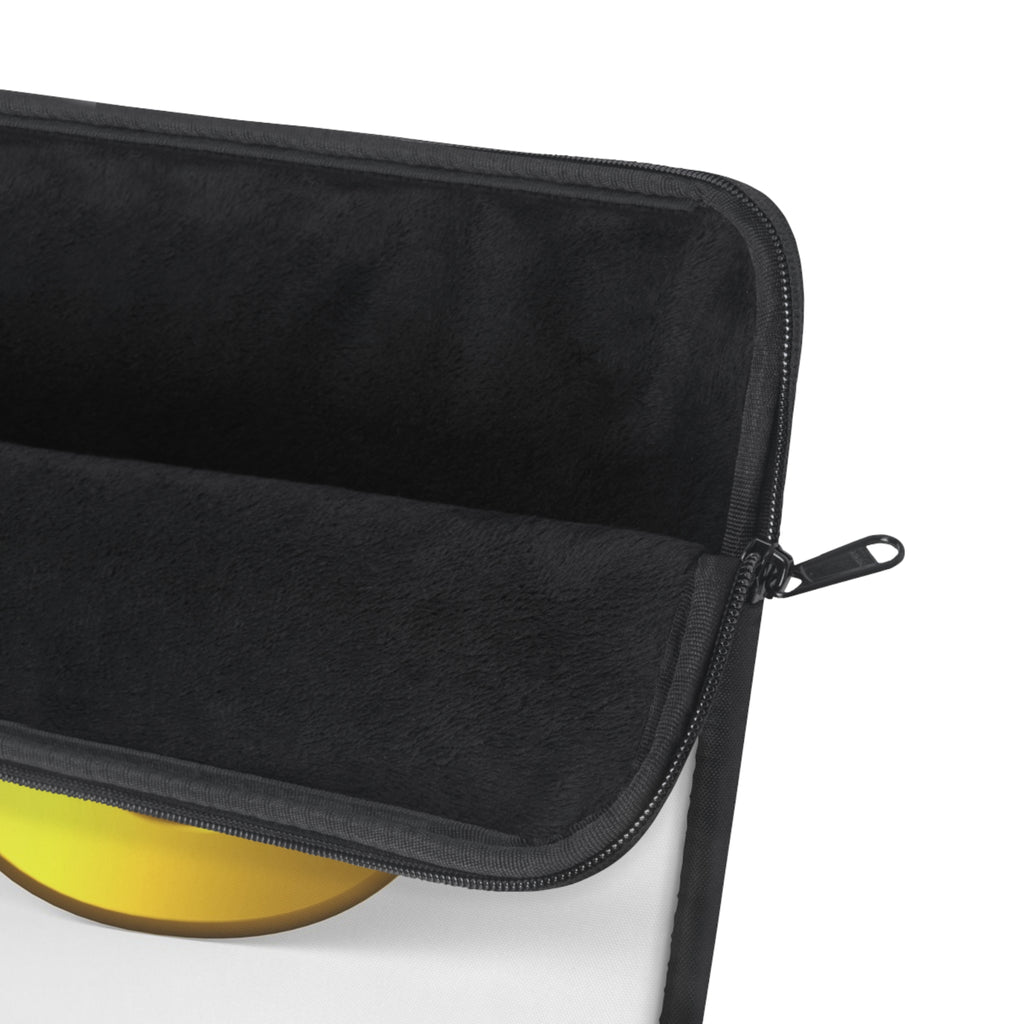 Golden Letter E Laptop Sleeve | Alphabet Monogram, Minimalist Typographic Design