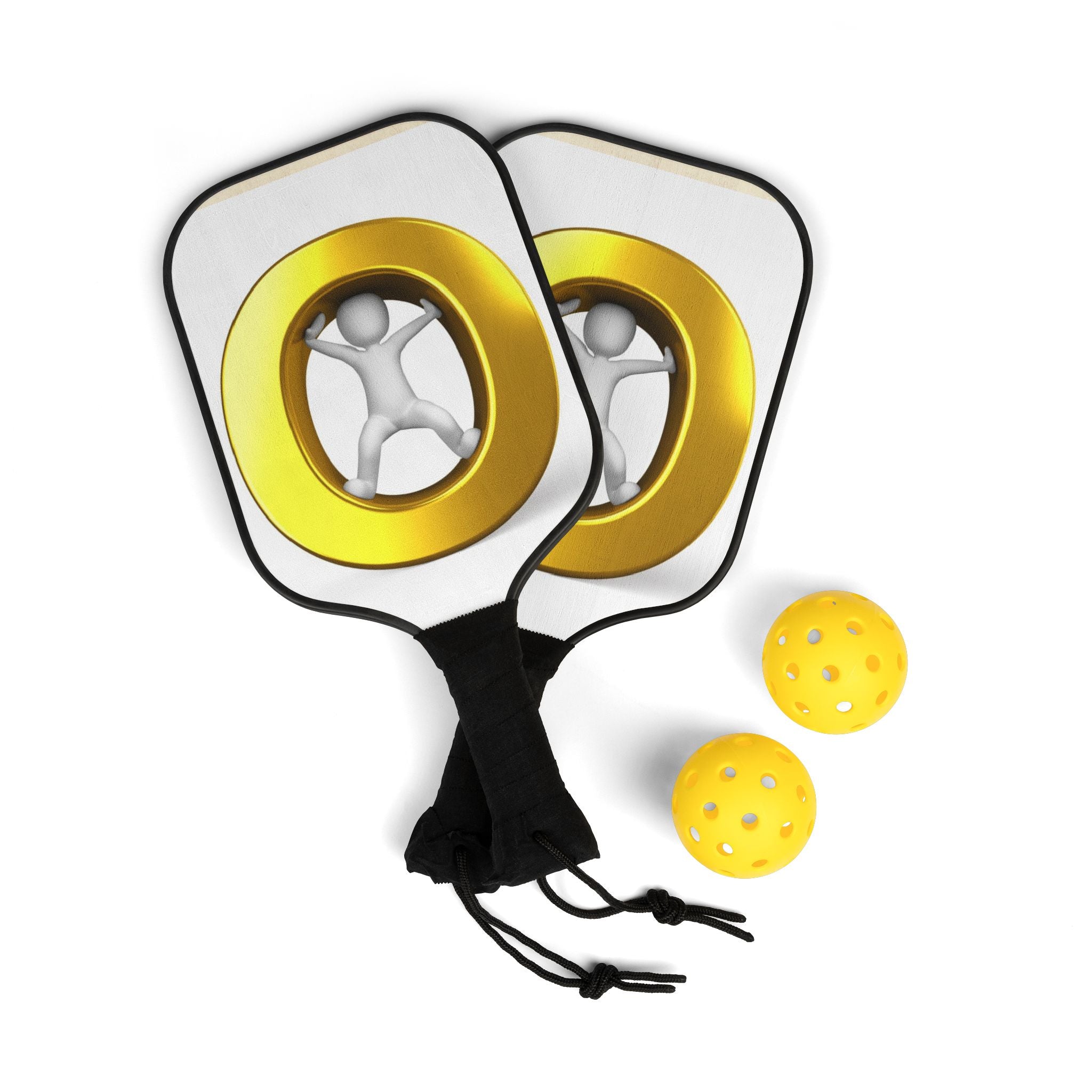 Golden Letter O Pickleball Paddle Set | Pickleball Kit