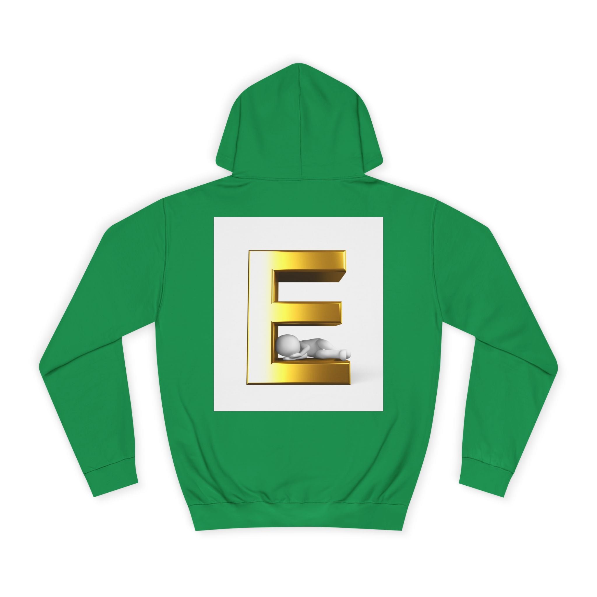 Gold 3D Letter E Hoodie | Monogram Initial Sweatshirt