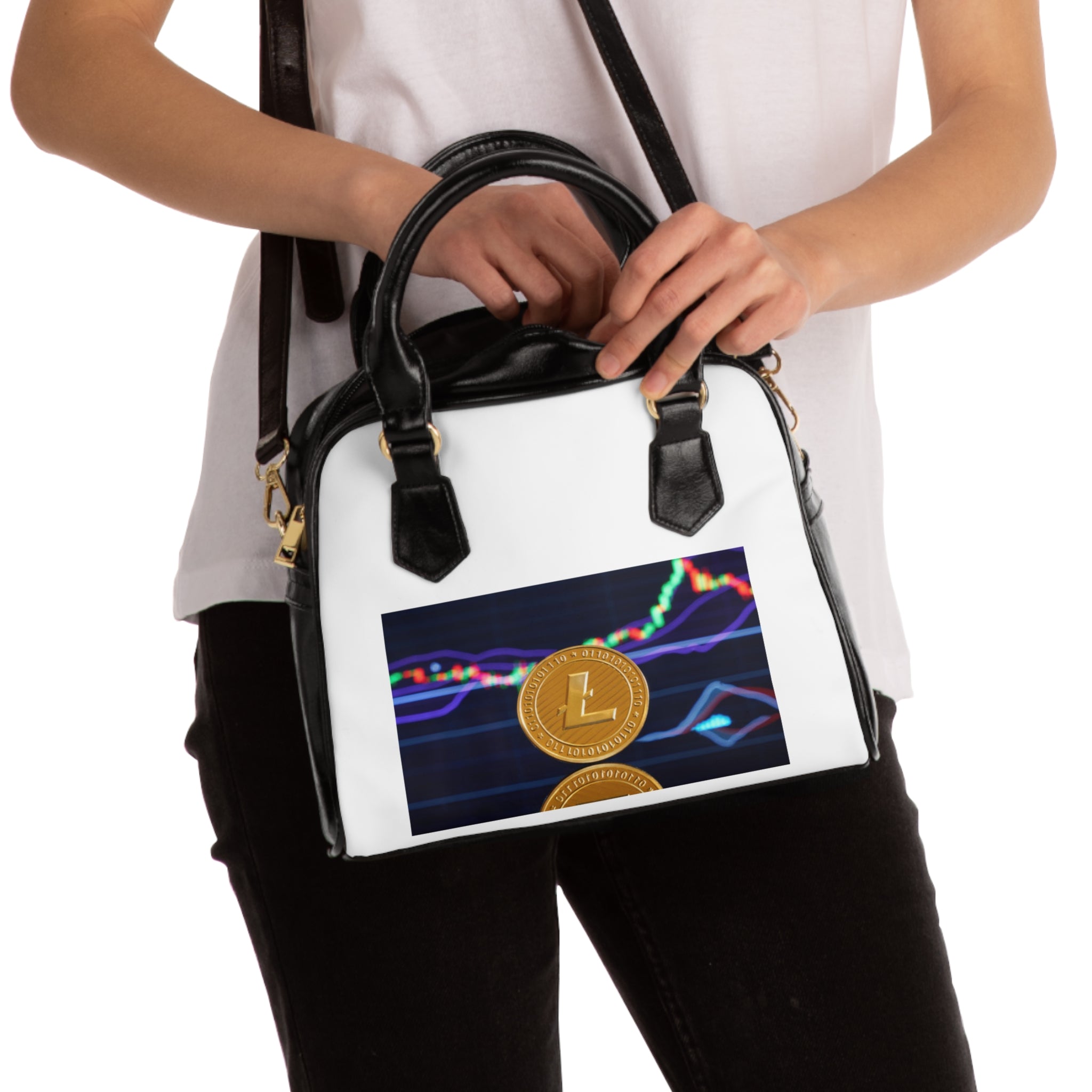 Litecoin Crypto Coin Shoulder Handbag | Digital Currency Design