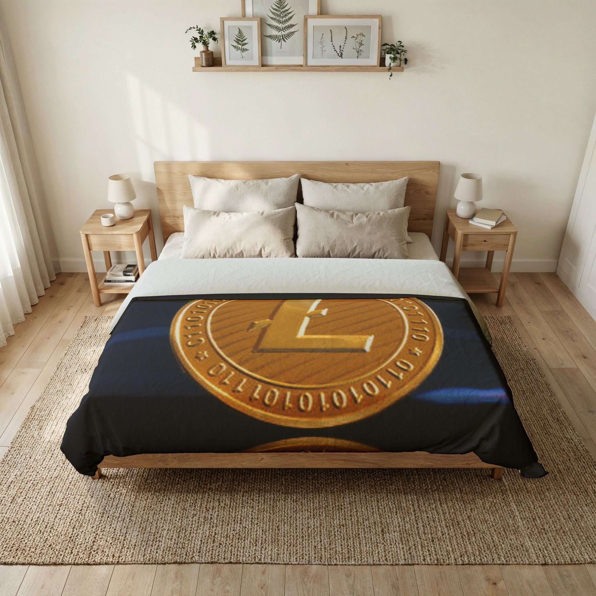 Litecoin Crypto Coin duvet cover | Cryptocurrency bedding, financial chart design