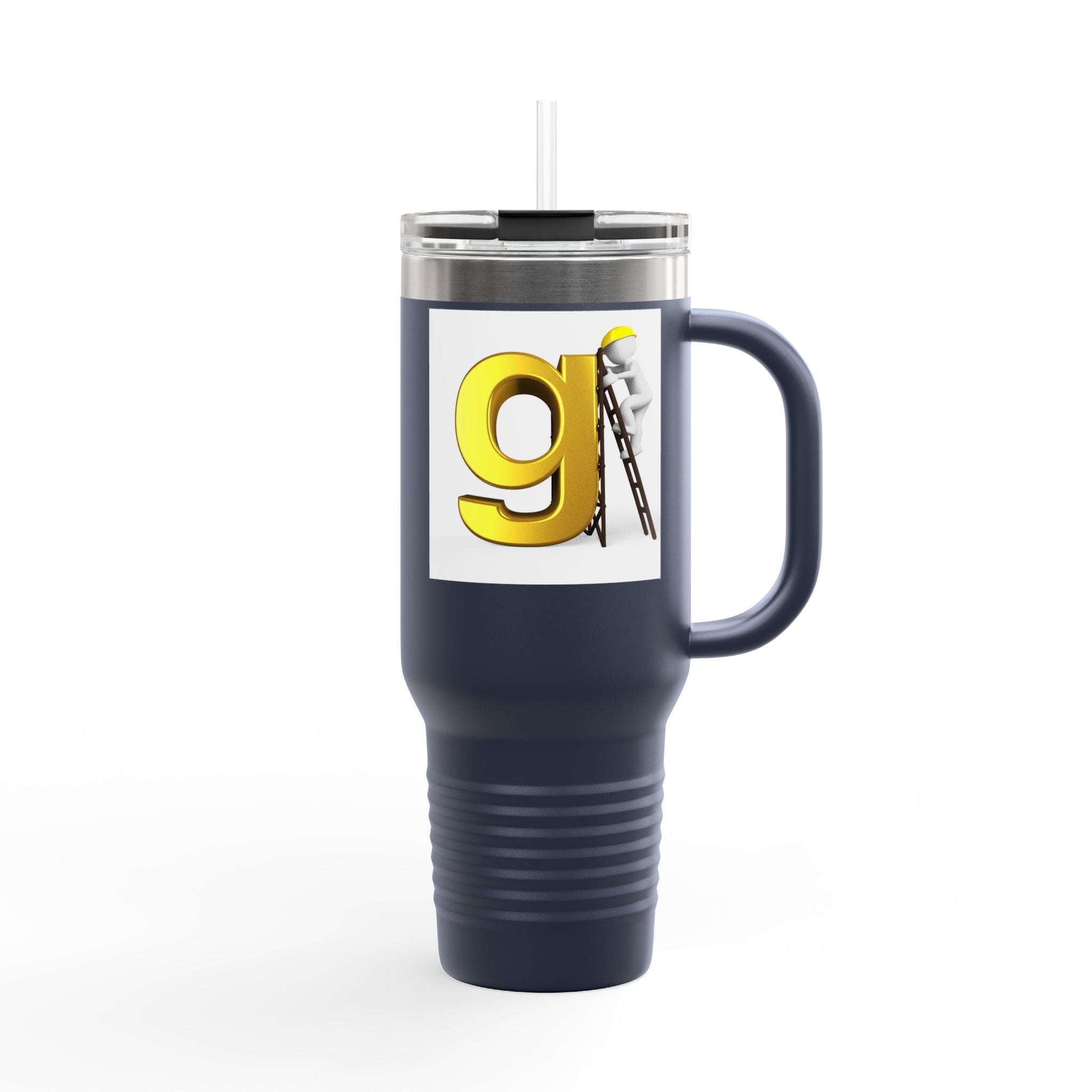 Yellow Letter G Monogram Travel Mug | 40oz Insulated Tumbler