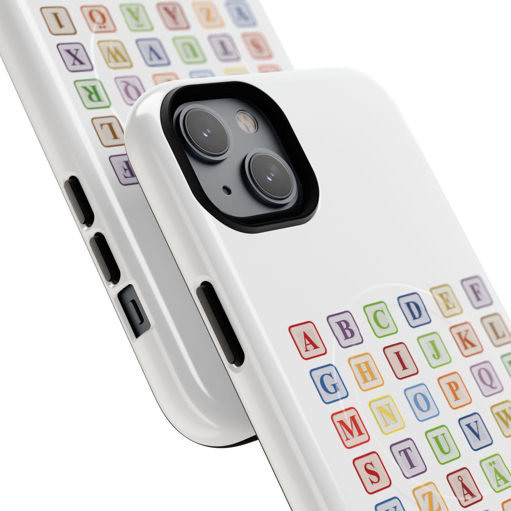 Alphabet Blocks Phone Case | Magnetic Tough Case, Colorful Letter Grid