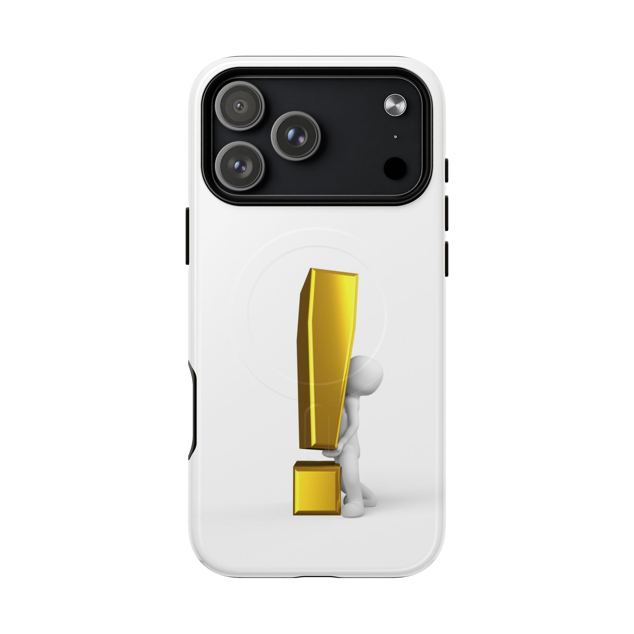 Coque de téléphone aimantée robuste Point d'exclamation doré
