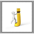 3D Gold Letter J with Climbing Figure Coverlet