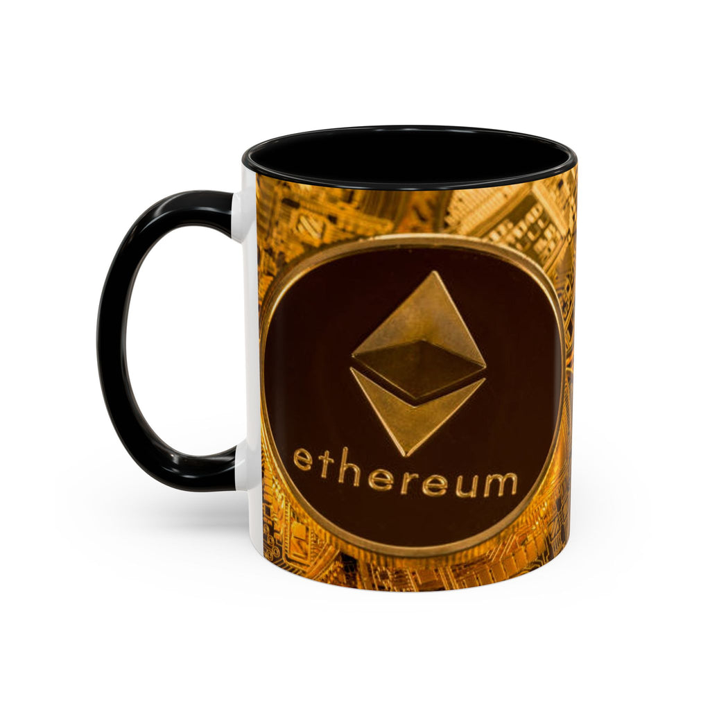 Ethereum Coin Accent Mug | Crypto Logo Coffee Mug