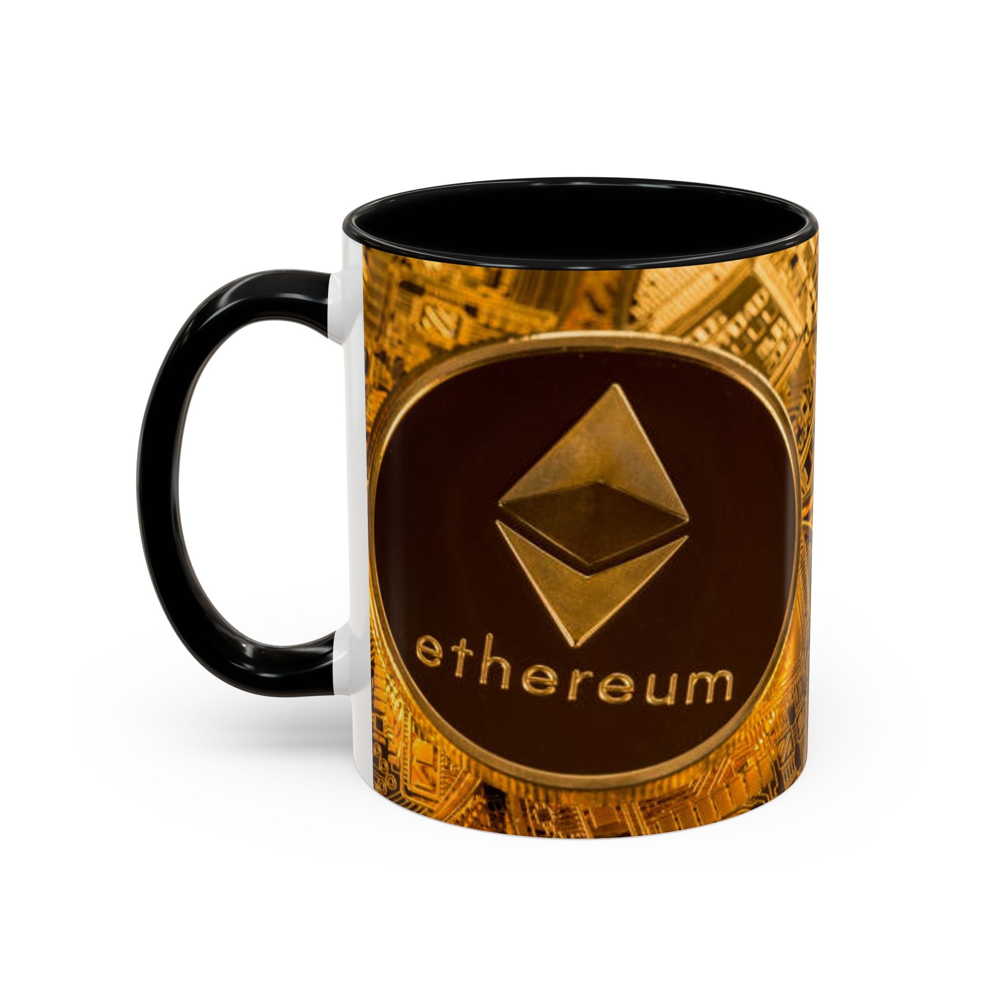 Ethereum Coin Accent Mug | Crypto Logo Coffee Mug