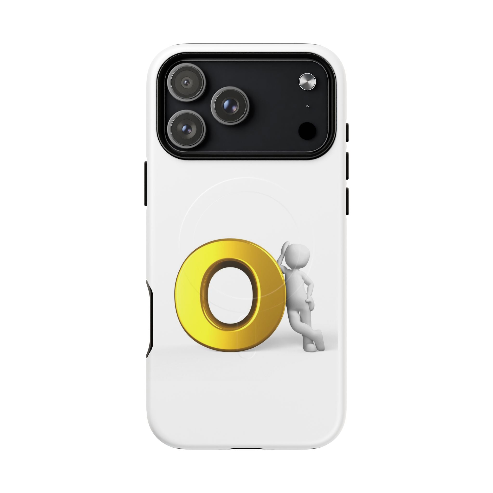 3D Gold Letter O Character phone case | Tough Magnetic Case, magnetic compatible