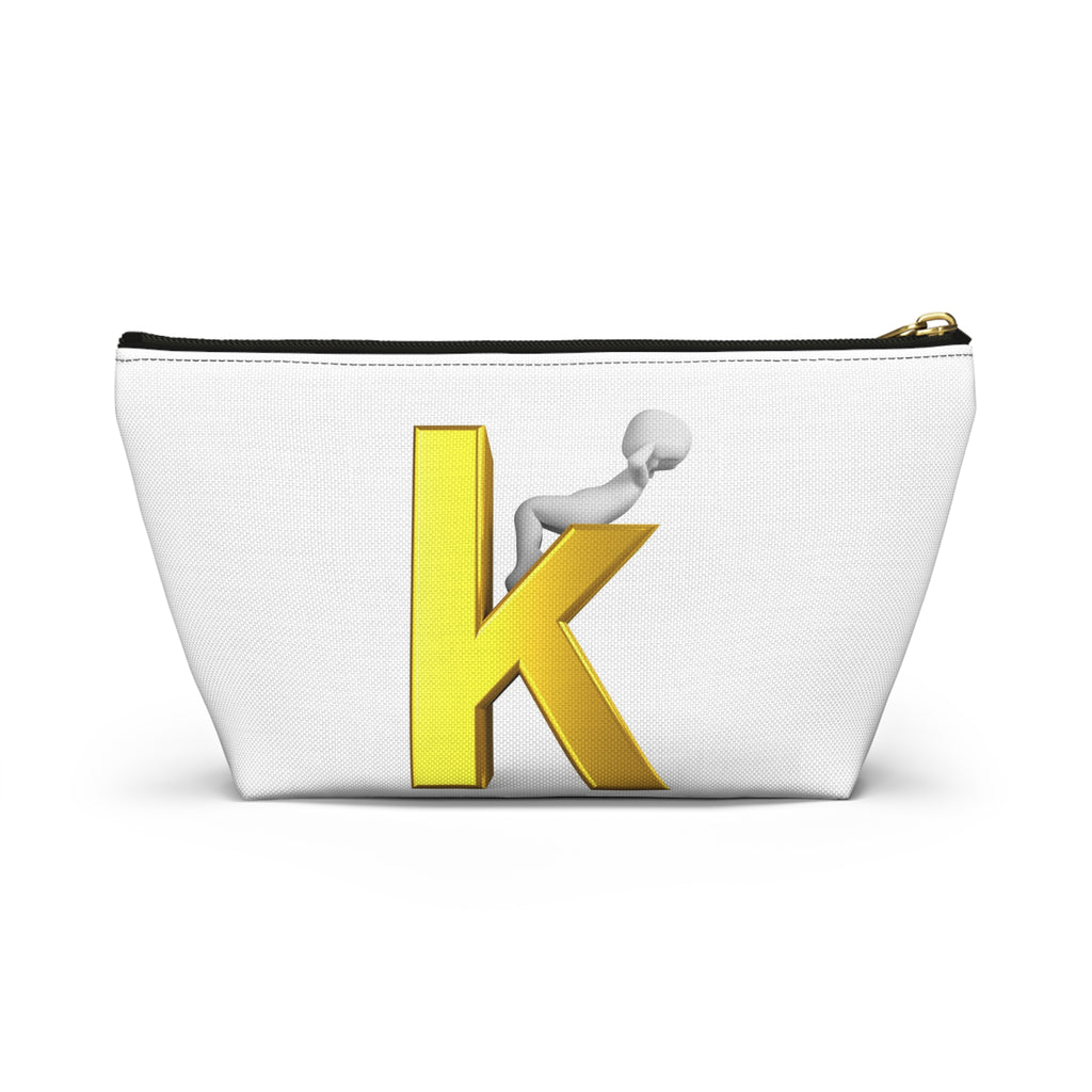 Gold Letter K with Figure Accessory Pouch