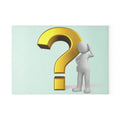 3D Gold Question Mark figure Glass Cutting Board | Decorative Kitchen Chopping Board