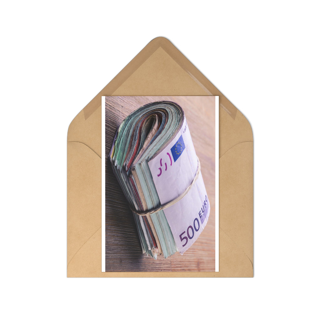 Rolled 500 Euro Stack Postcards