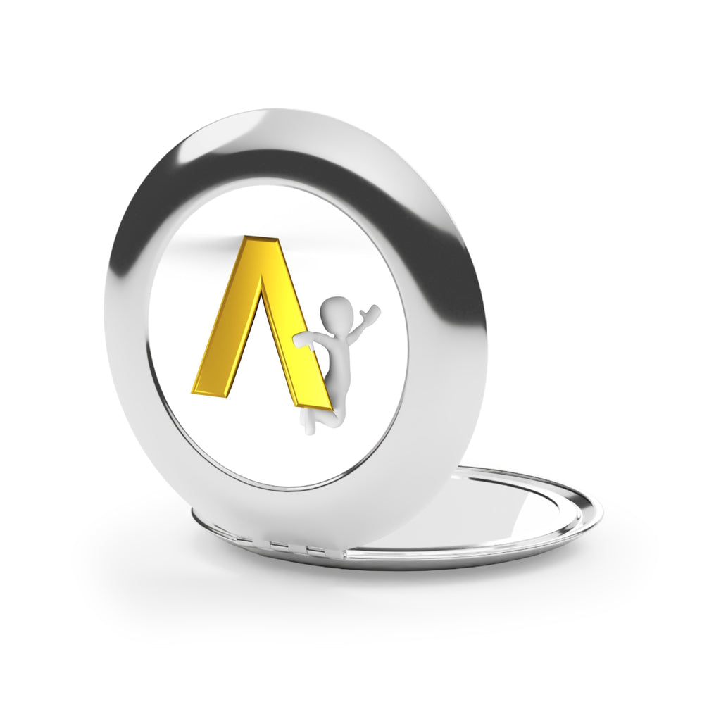 Gold Letter V monogram | Compact Travel Mirror