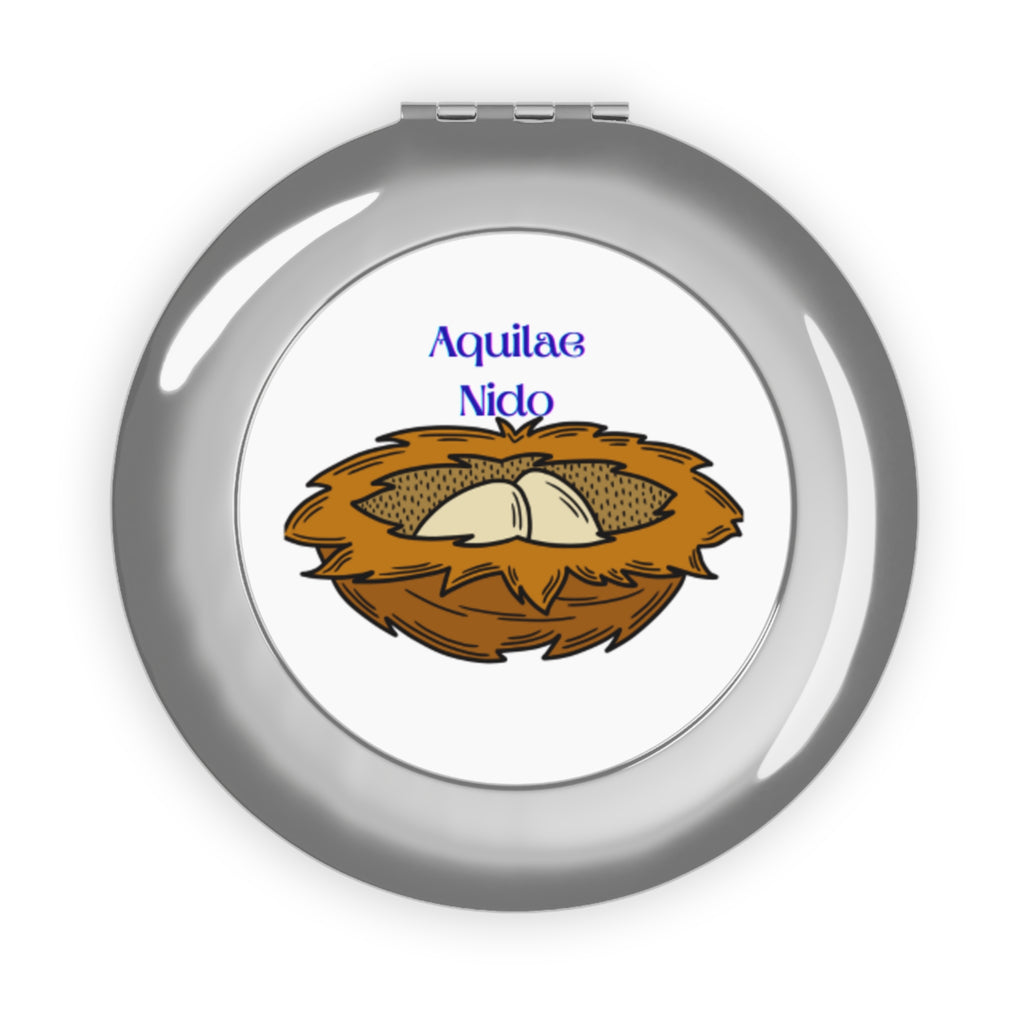 Aquilae Nido Nest Illustration Compact Travel Mirror | Bird Nest Makeup Mirror