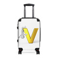 Golden Letter V Illustration Suitcase | Monogram Carry-On Luggage