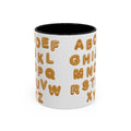 Lebkuchen-Alphabet-Tasse Akzent-Kaffeetasse | Keksbuchstaben-Muster