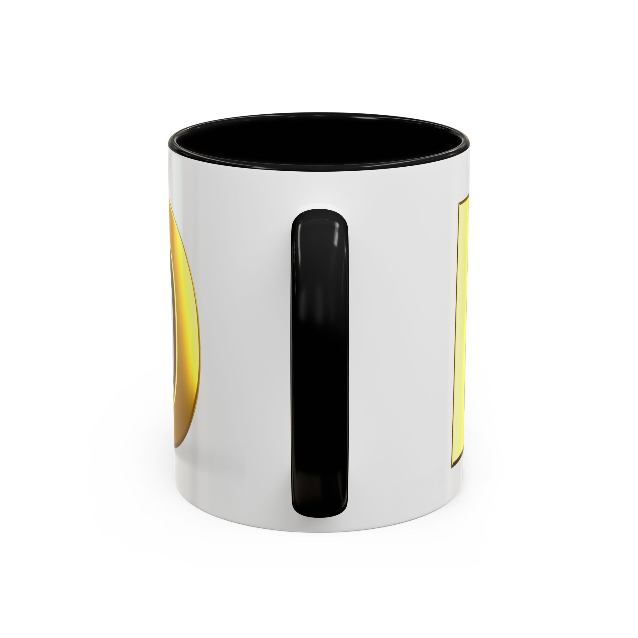 Goldbuchstabe D Monogramm-Tasse | Akzent-Kaffeetasse