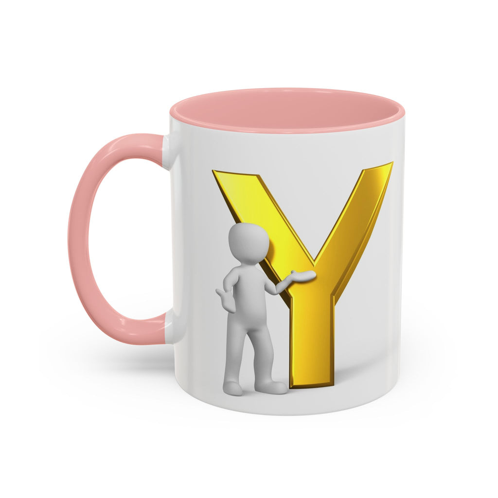 Goldbuchstabe Y mit Motiv Kaffeetasse | Akzentgriff und Innenseite