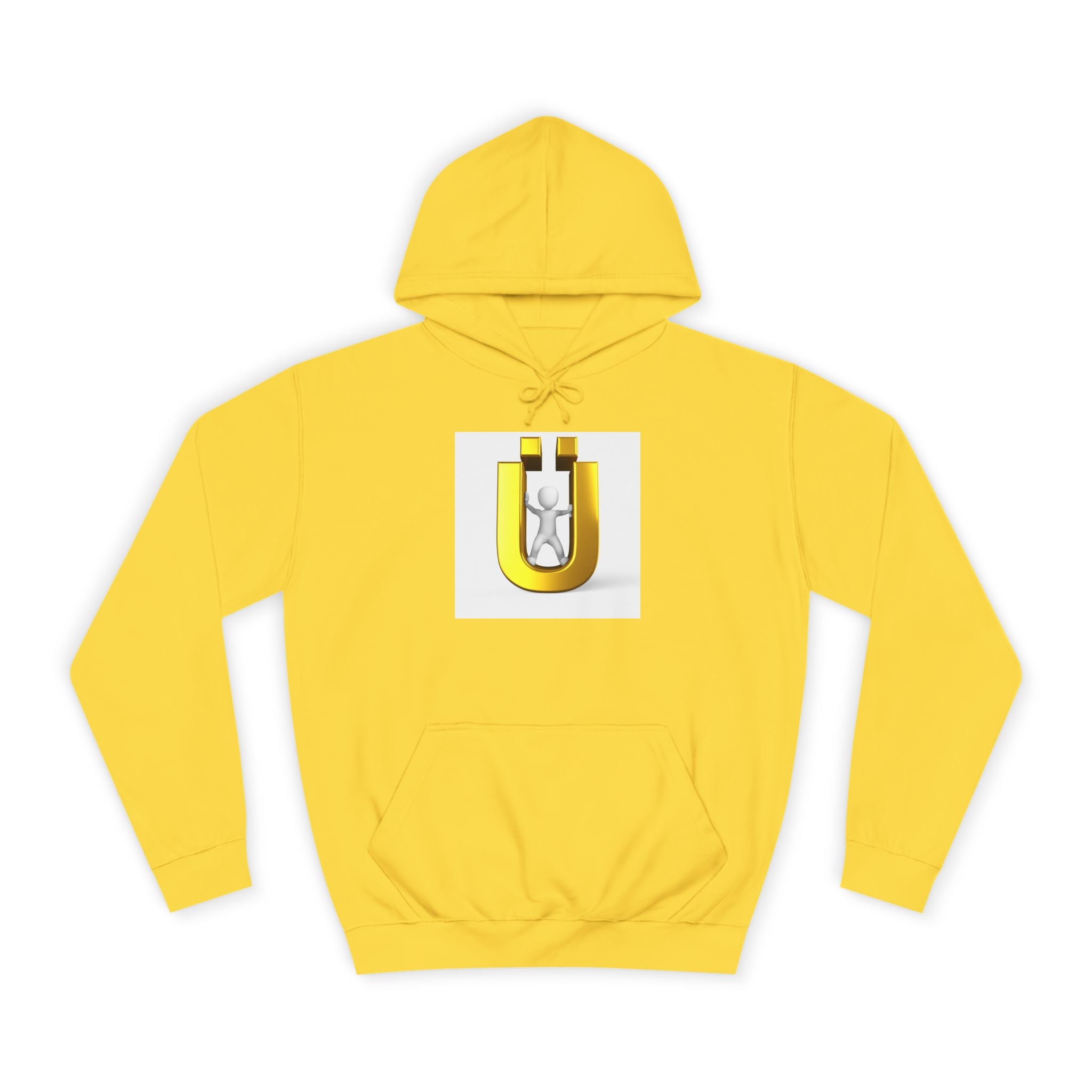 Sweat à capuche avec logo lettre Ü doré | Sweat-shirt initial U de la personne 3D