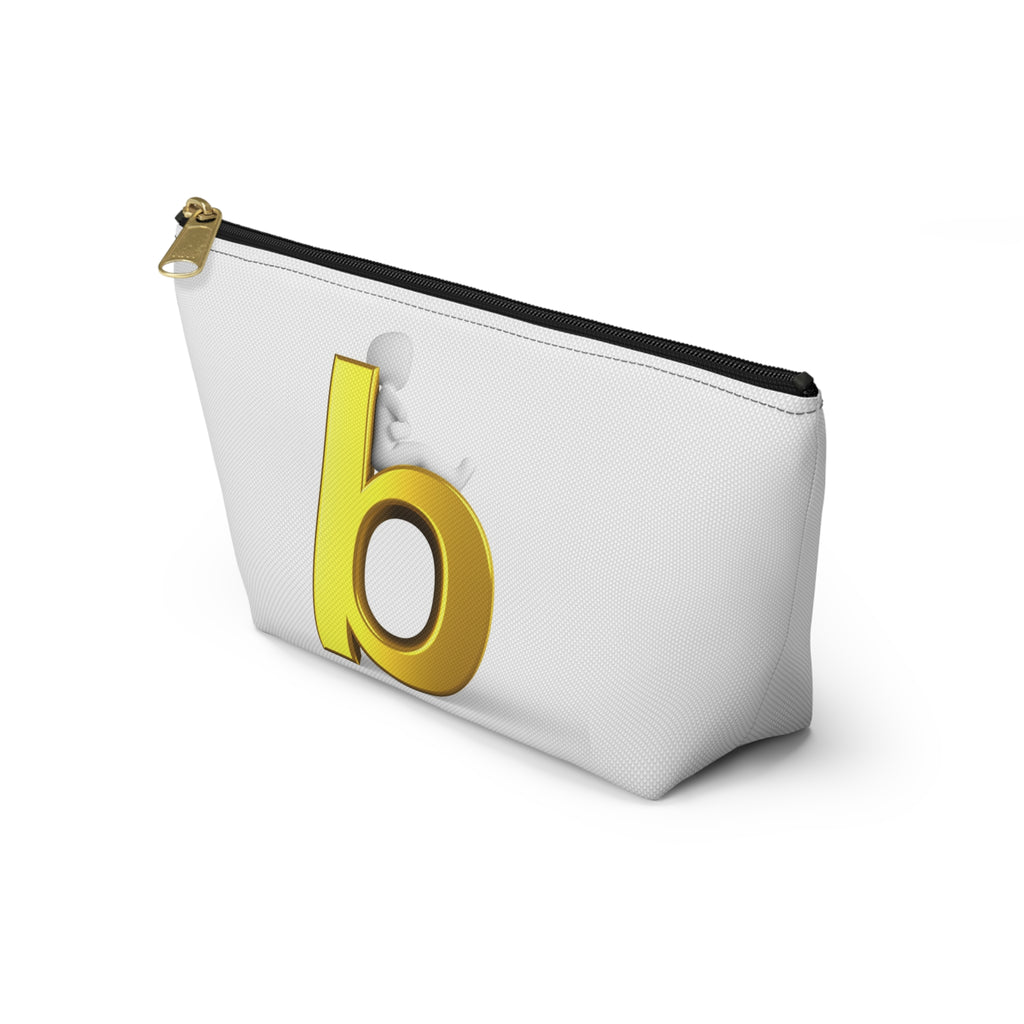 Gold Letter B Monogram Accessory Pouch | Initial Cosmetic Bag