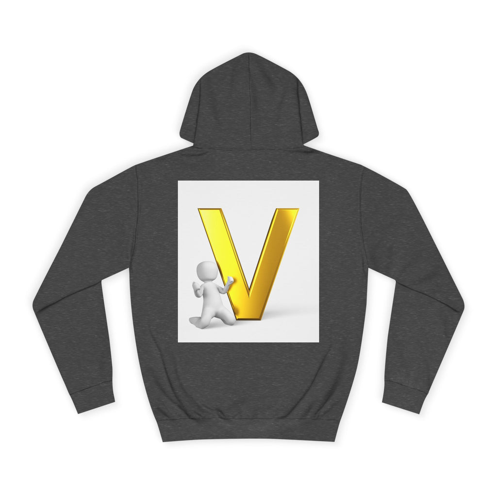 Gold 3D Letter V Hoodie | Initial V Sweatshirt, Monogram Lettering
