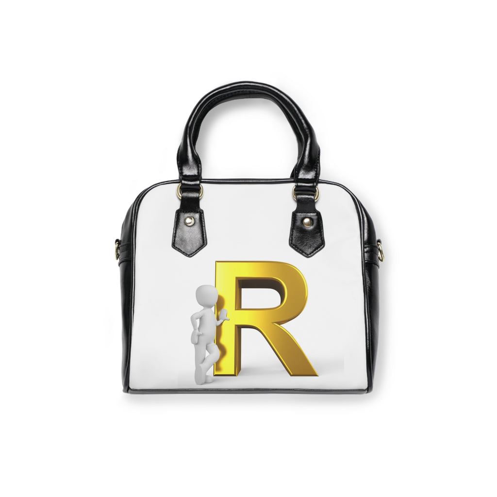 Gold Letter R Monogram Shoulder Handbag | Initial R Purse