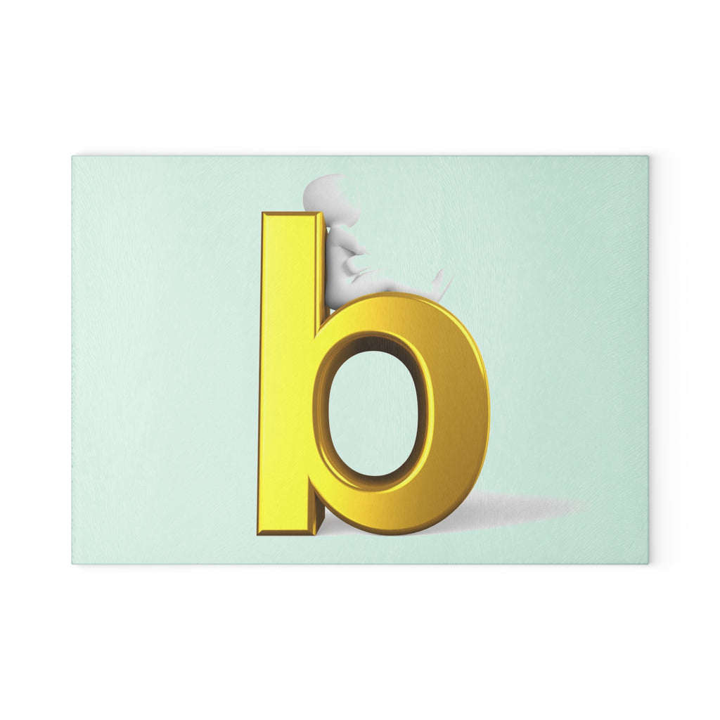 Gold 3D Letter B Cutting Board | Glass