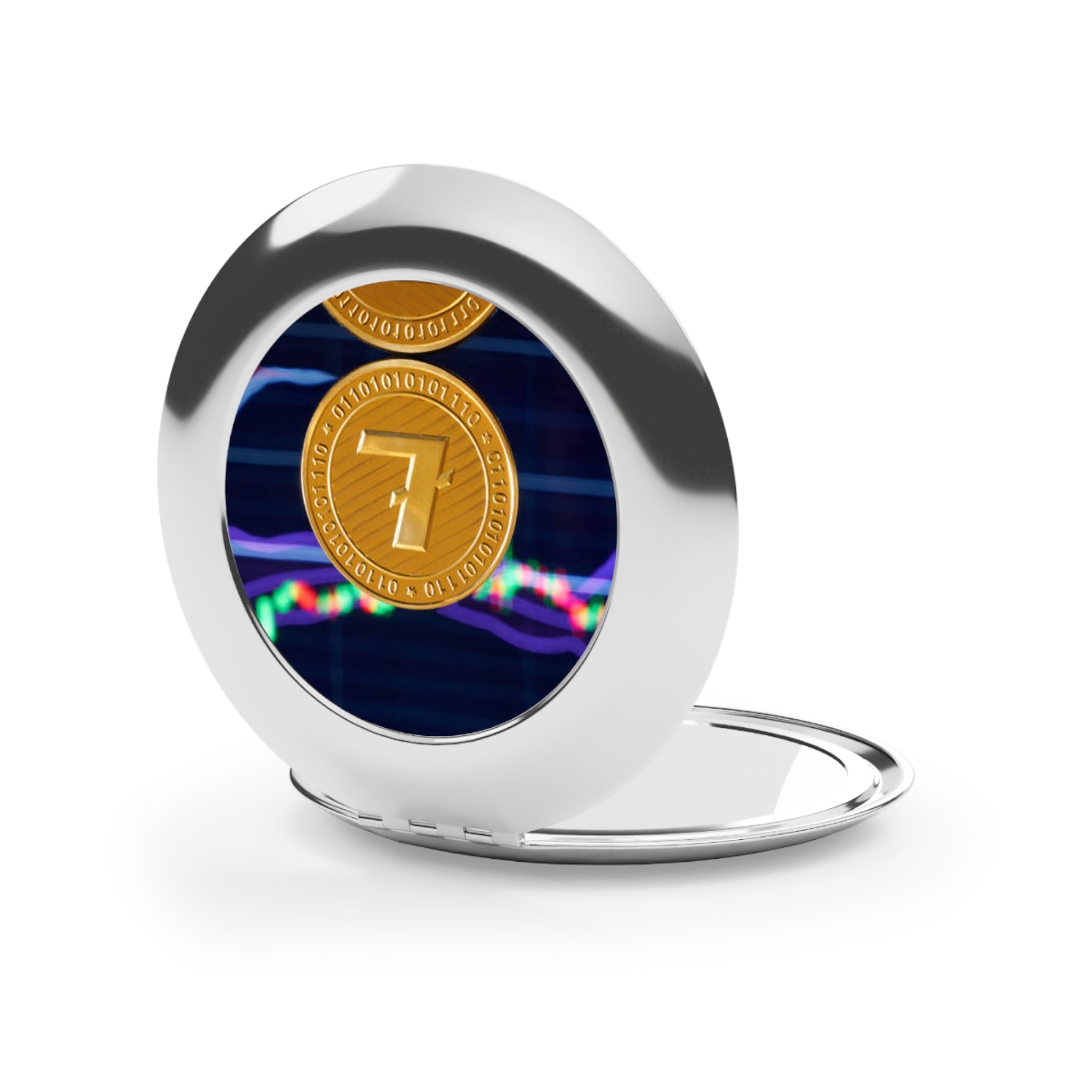 Litecoin Crypto Coin compact travel mirror | Litecoin design makeup mirror