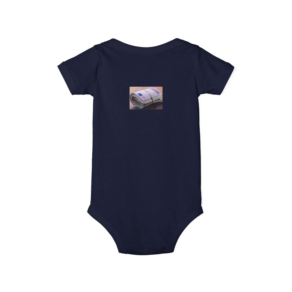 Stack of Cash Graphic Infant One Piece | money print bodysuit