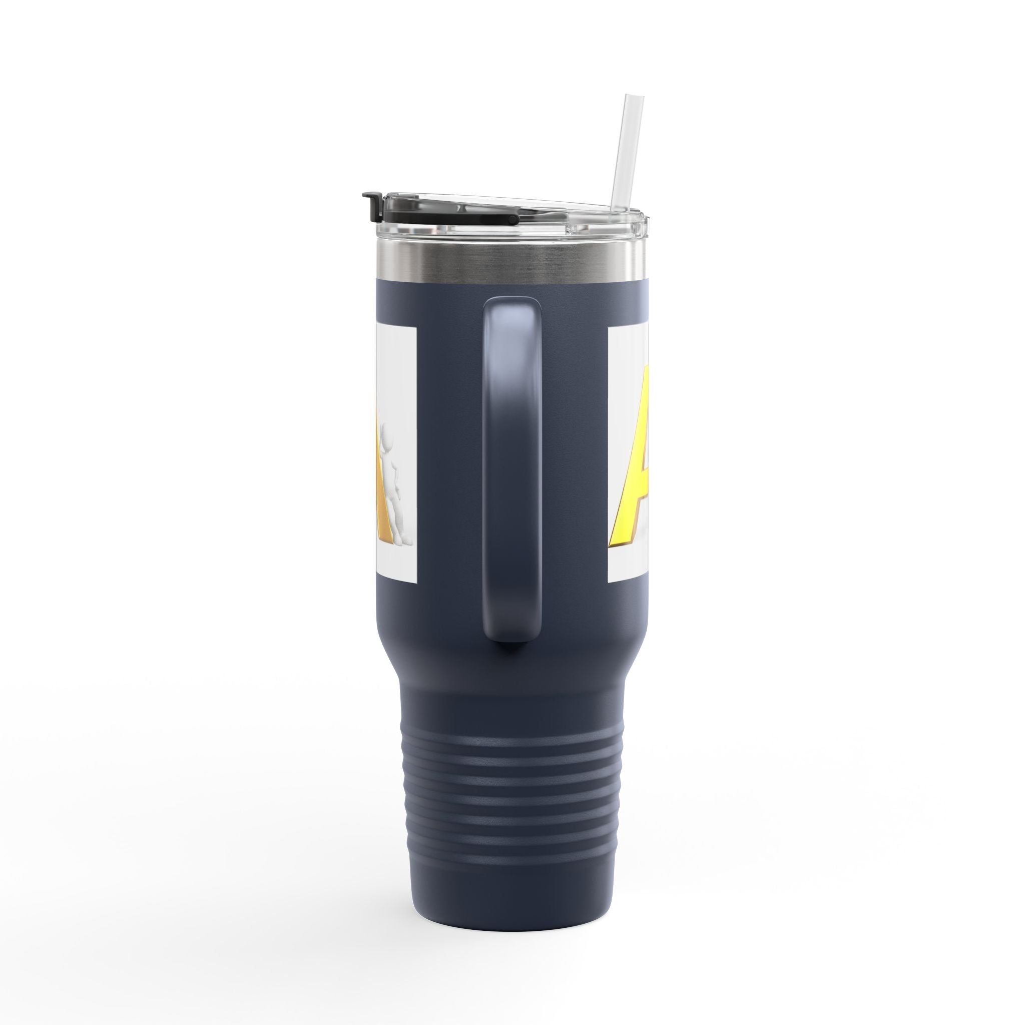 Yellow 3D Letter A Initial Travel Mug | 40oz Insulated Tumbler