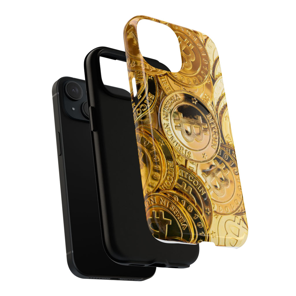 Gold Bitcoin Coins Phone Case | Tough Magnetic Case