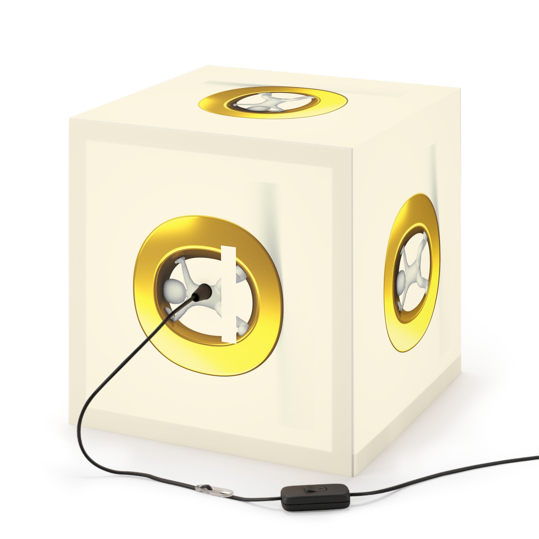 Golden Letter O Light Cube Lamp | Modern Nautical Accent Lighting