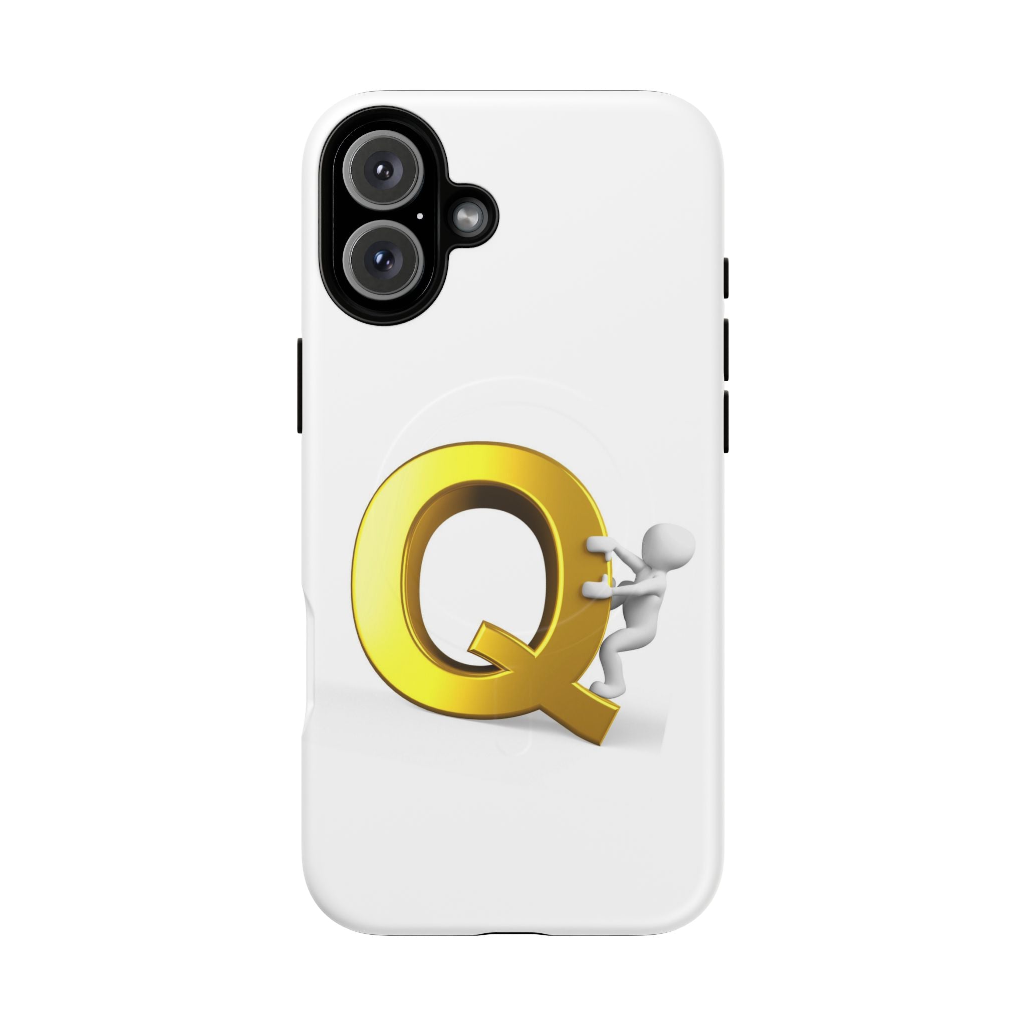 Coque de téléphone motif Lettre Q dorée | Coque de protection magnétique