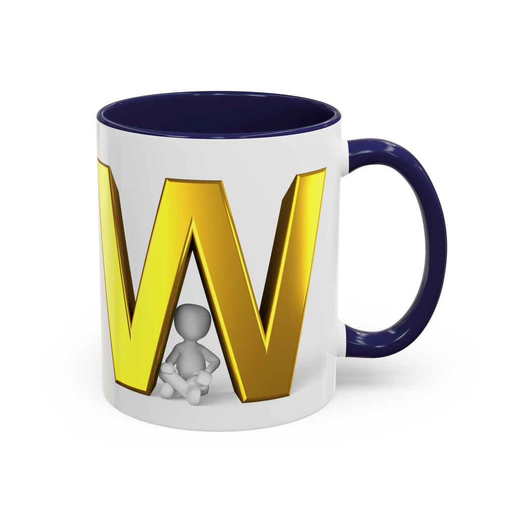 Gold Letter W Initial Mug | Accent Coffee Mug 11oz 15oz