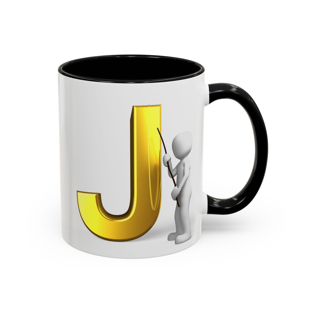Gold Buchstabe J Monogramm Tasse Akzent Kaffeetasse | Initial J Tasse