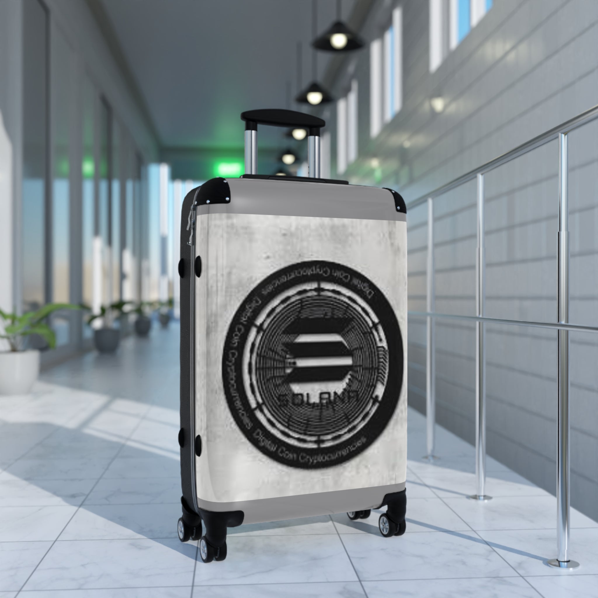 Solana Coin Graphic Suitcase | Cryptocurrency Travel Luggage