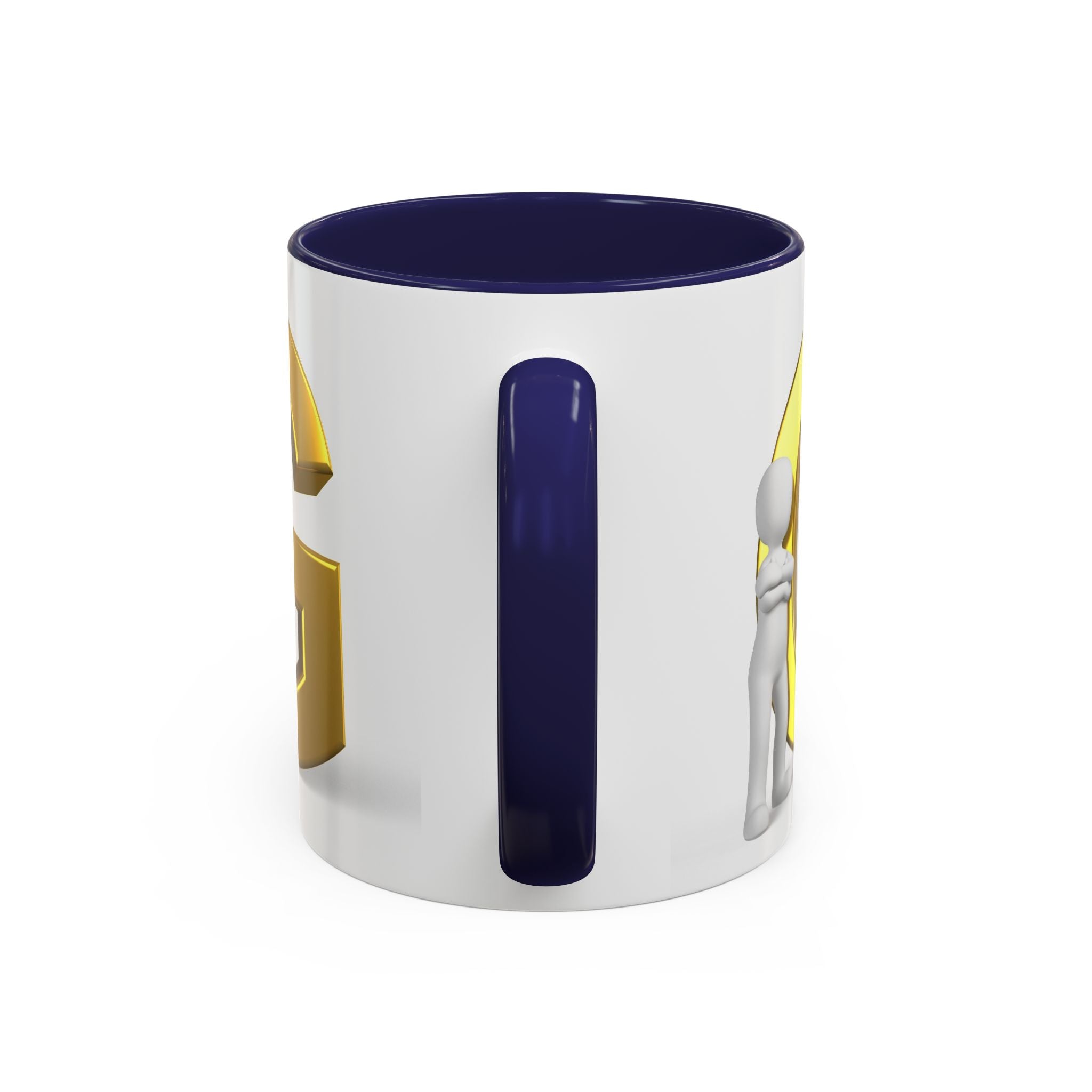 Gold Letter G with 3D Figure Coffee Mug | Initial Monogram Accent