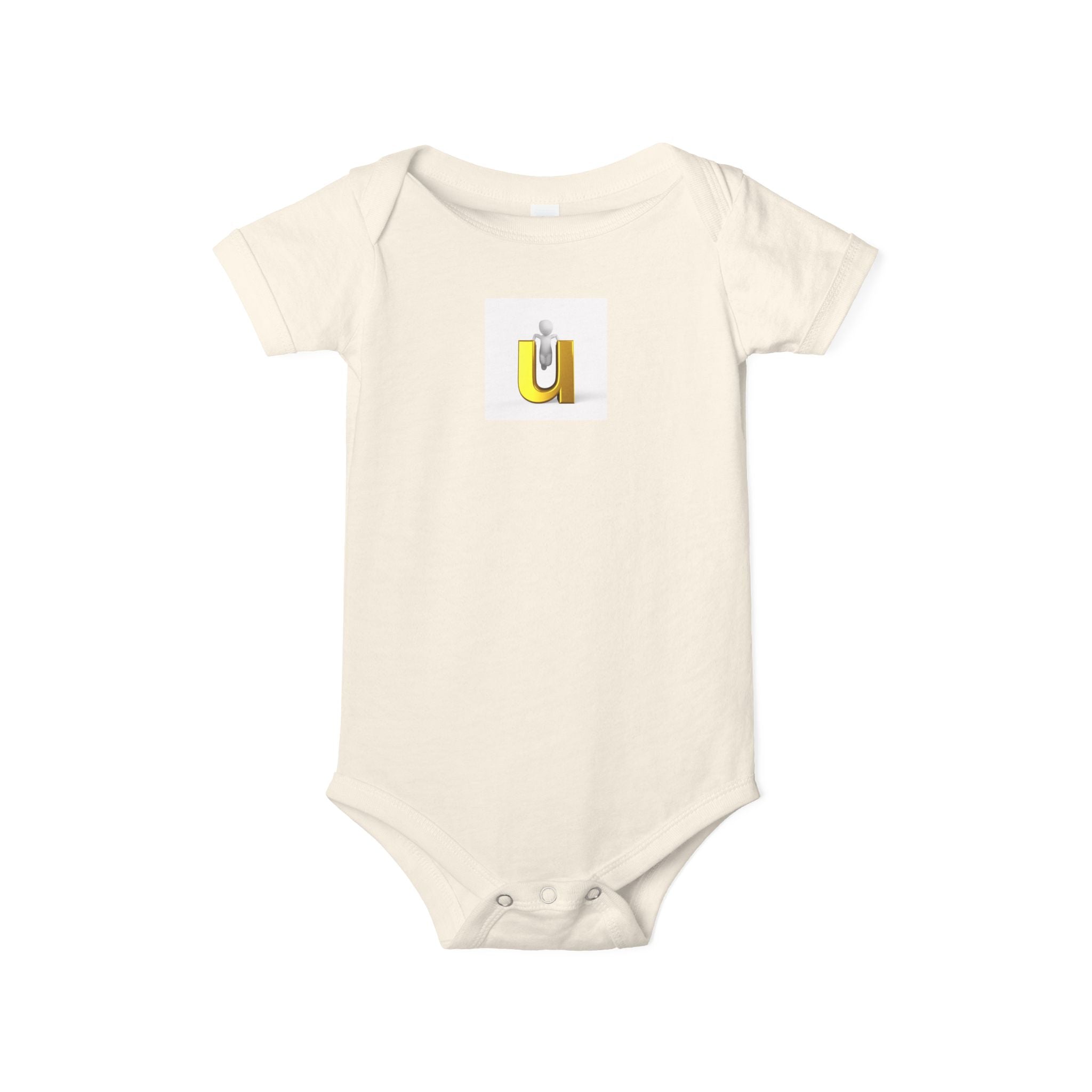 Body pour bébé avec monogramme soleil lettre U | Grenouillère
