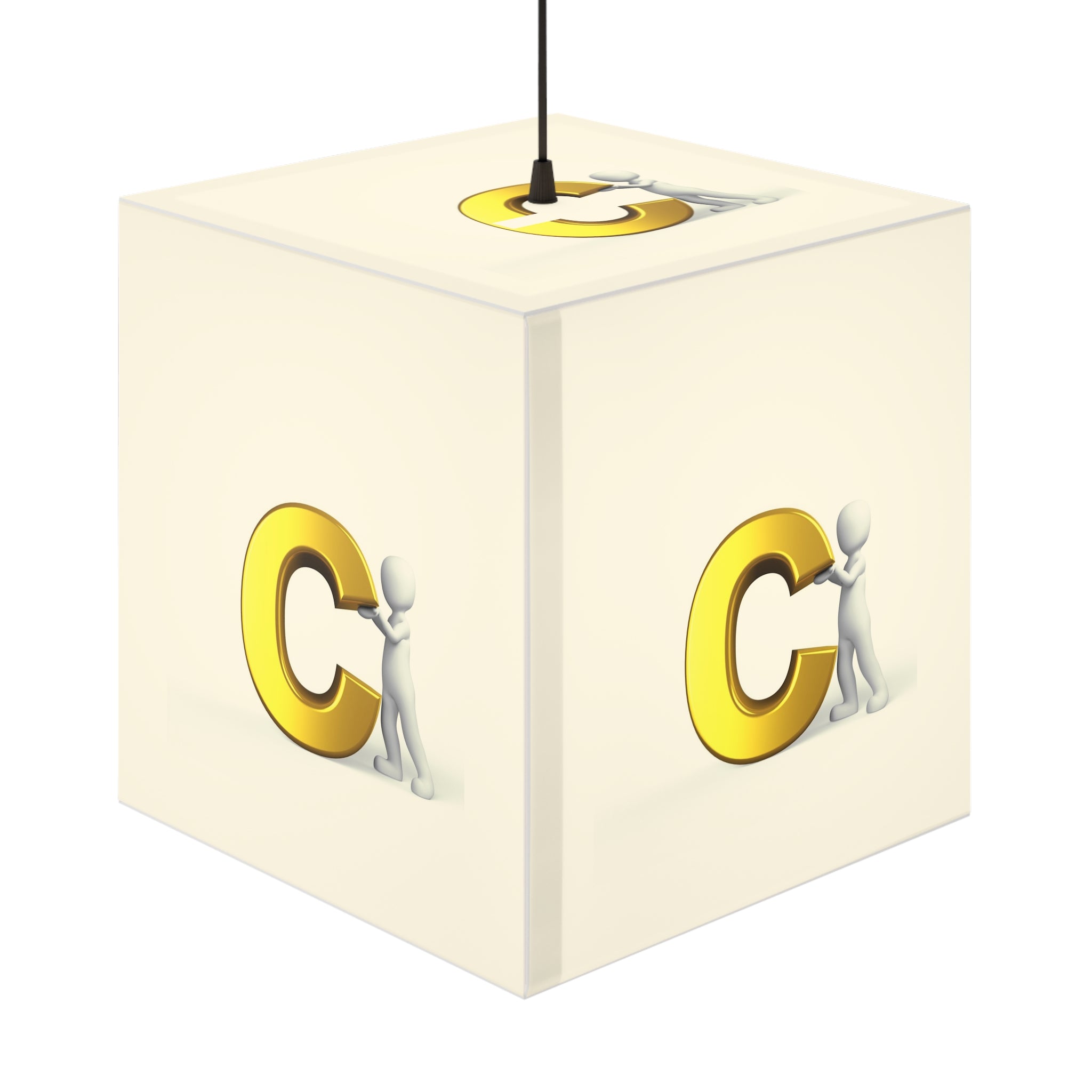 Lampe Cube 3D Lettre C | Veilleuse Alphabet | Décoration Chambre Enfant