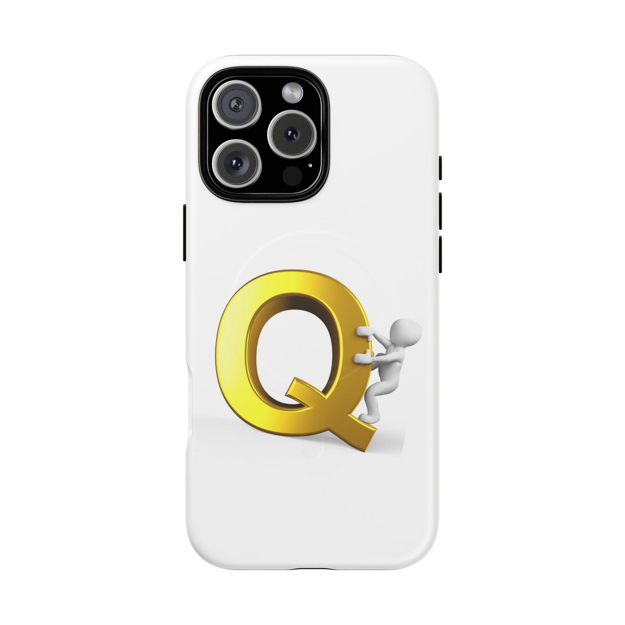 Coque de téléphone motif Lettre Q dorée | Coque de protection magnétique