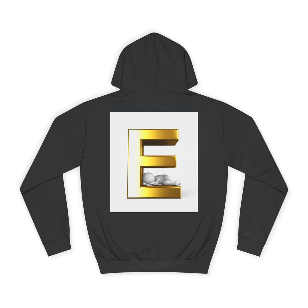 Gold 3D Letter E Hoodie | Monogram Initial Sweatshirt
