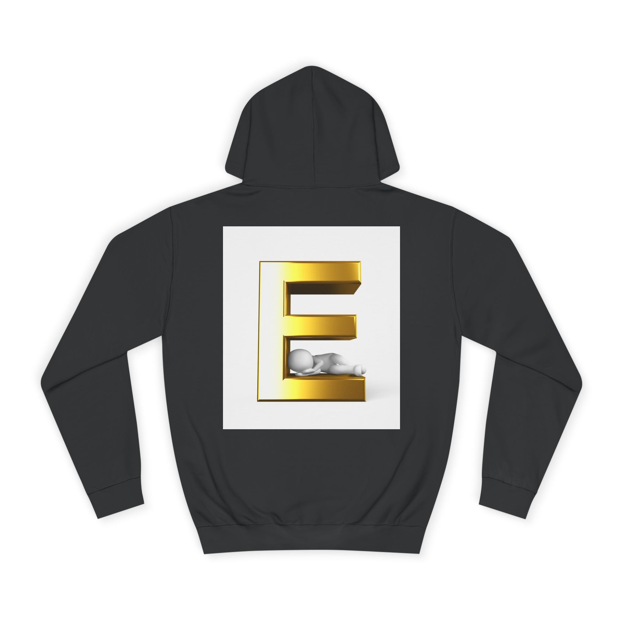 Gold 3D Letter E Hoodie | Monogram Initial Sweatshirt