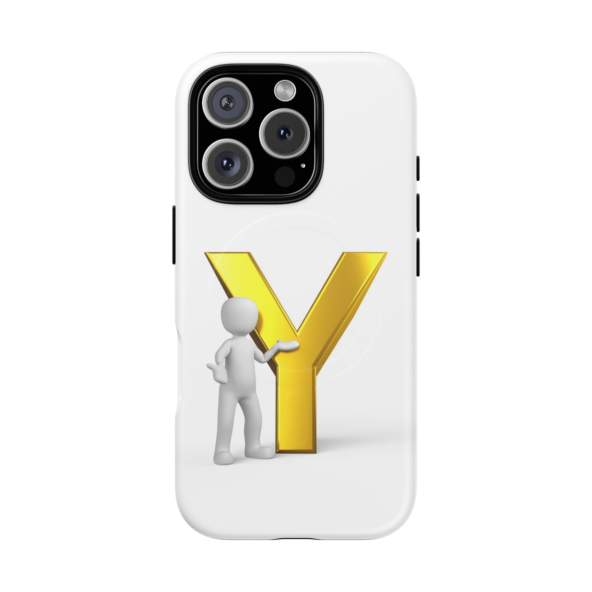 Coque de téléphone Lettre Y Or | Coque magnétique iPhone Monogramme