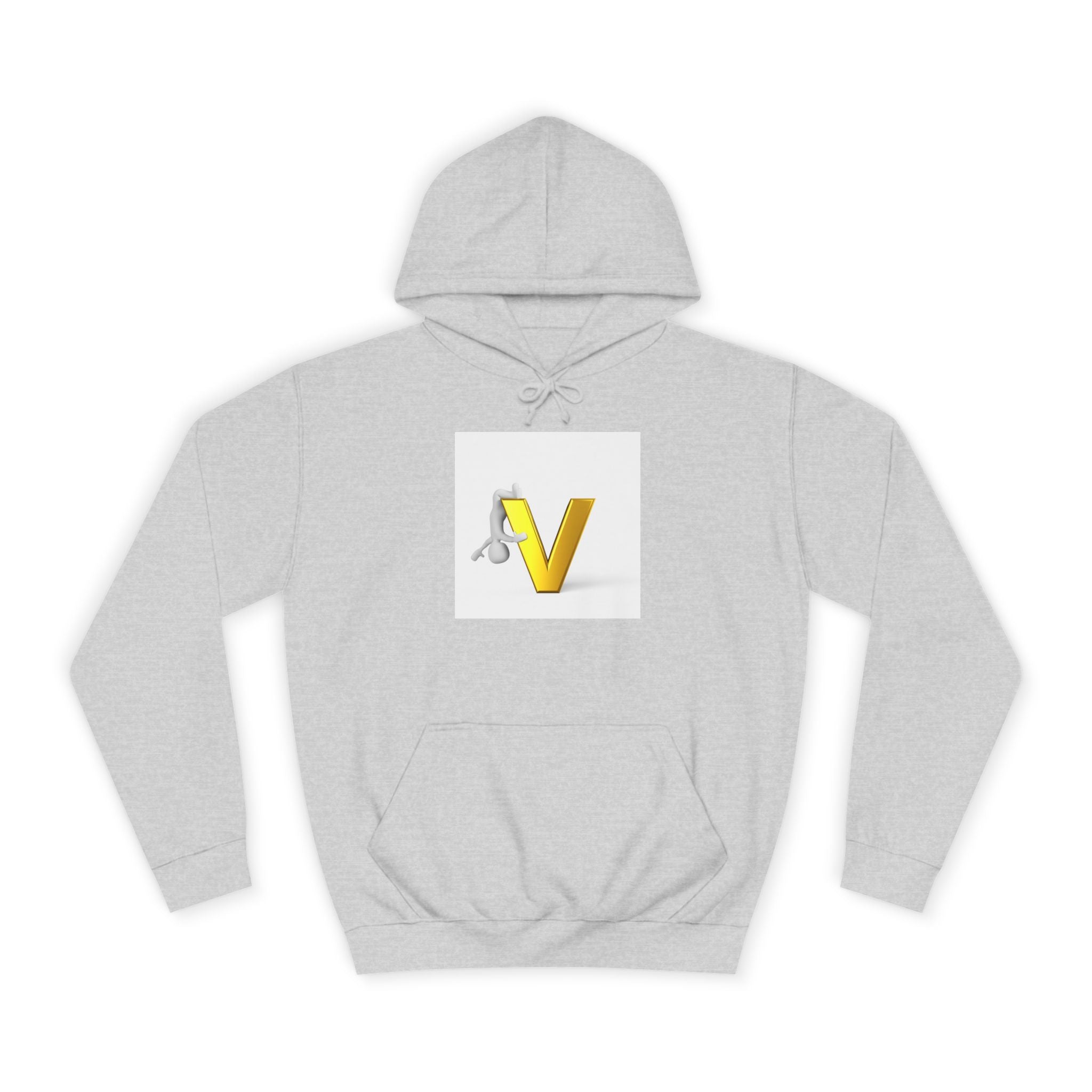 Sweat à capuche 3D lettre V dorée | Sweat initial lettre V