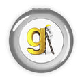 Gold Letter G with Worker Graphic Compact Travel Mirror | Initial Monogram Mirror