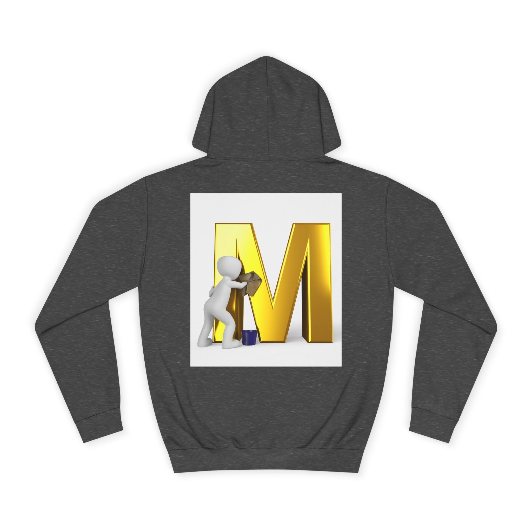 Gold Letter M with Figure Hoodie | Monogram Initial M Sweatshirt