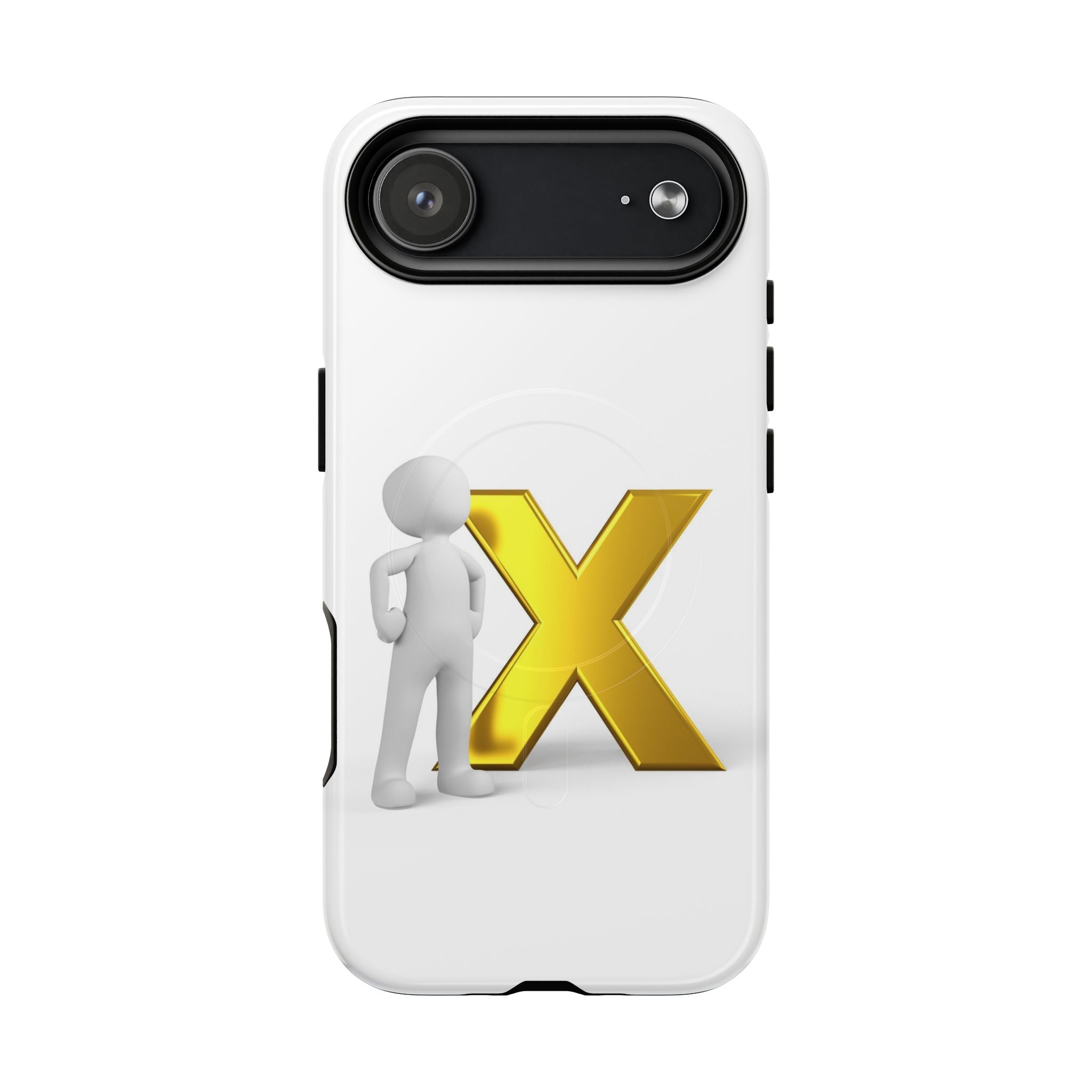Coque iPhone Or X avec figurine 3D | Coque magnétique robuste