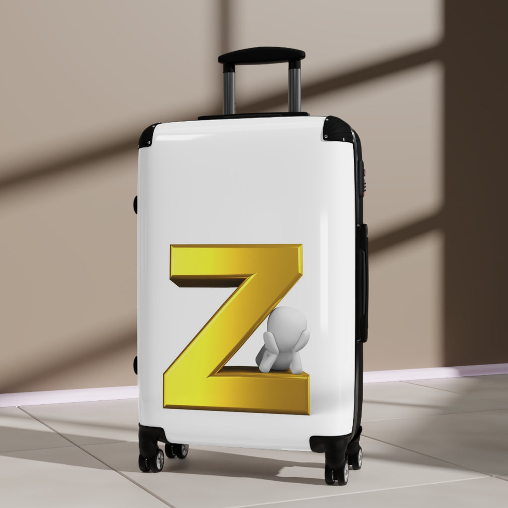 Gold Letter Z Monogram Suitcase | Personalized Luggage Initial