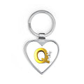 Gold Letter Q Heart Keychain | Initial Keyring, Monogram Accessory